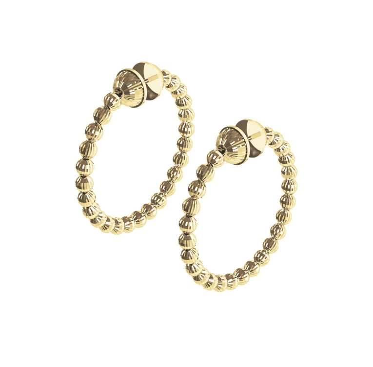 Yellow Gold Plated Sterling Silver Disco Hoops