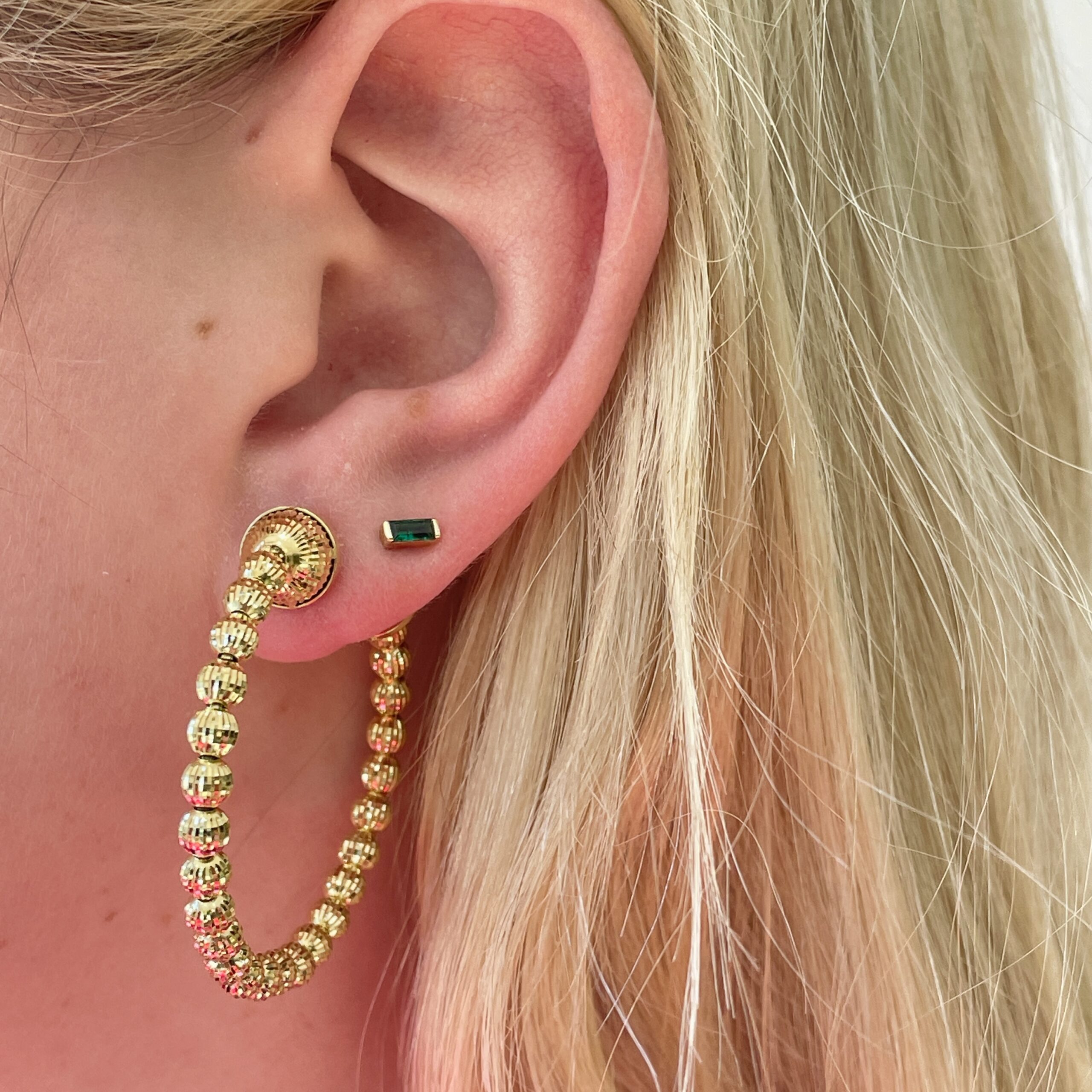 Yellow Gold Plated Sterling Silver Disco Hoops