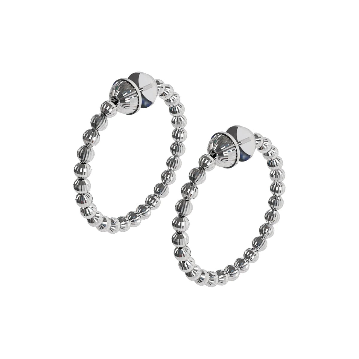 Sterling Silver Disco Hoops