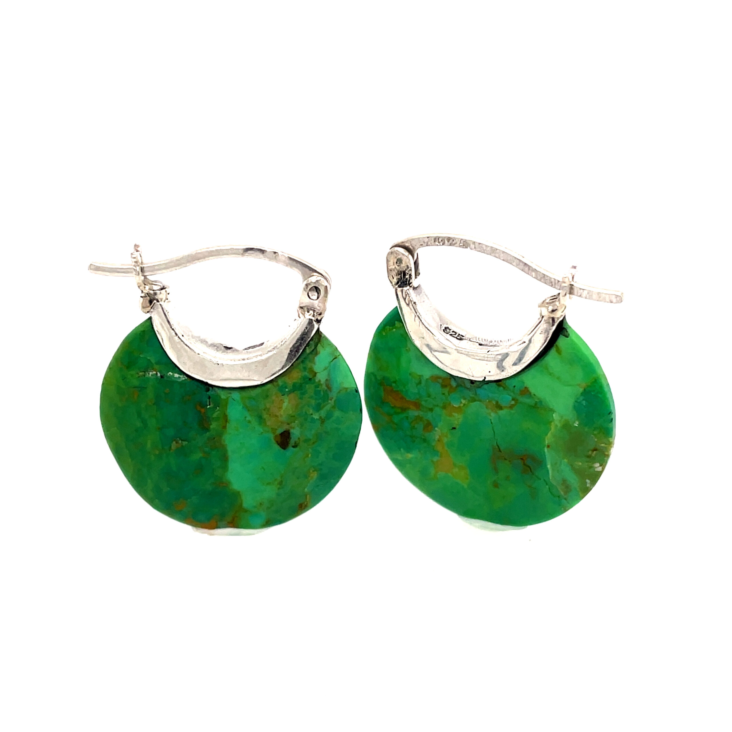 Sterling Silver Amazonite Hoop Earrings