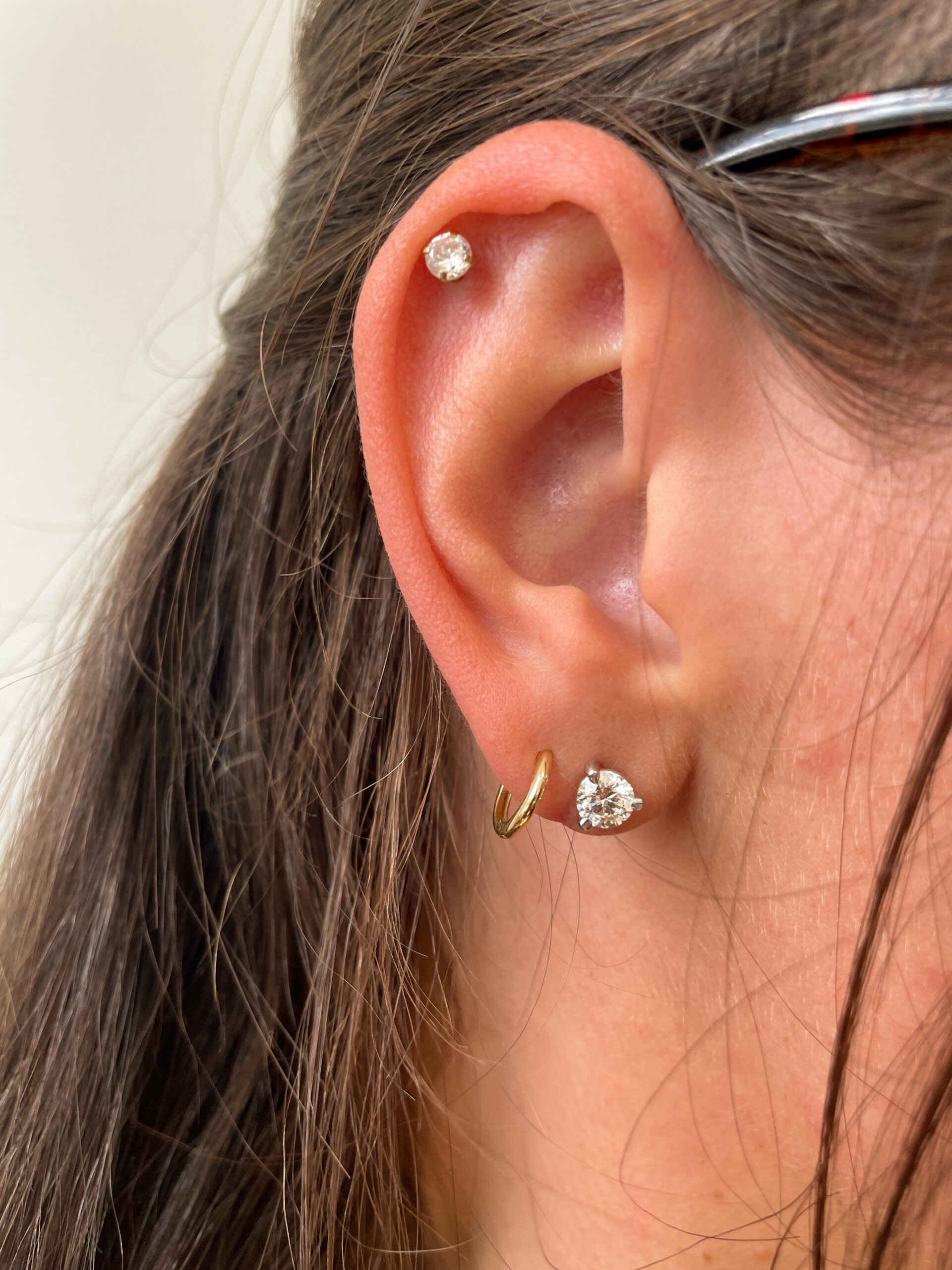 White Gold Martini Diamond Stud Earrings