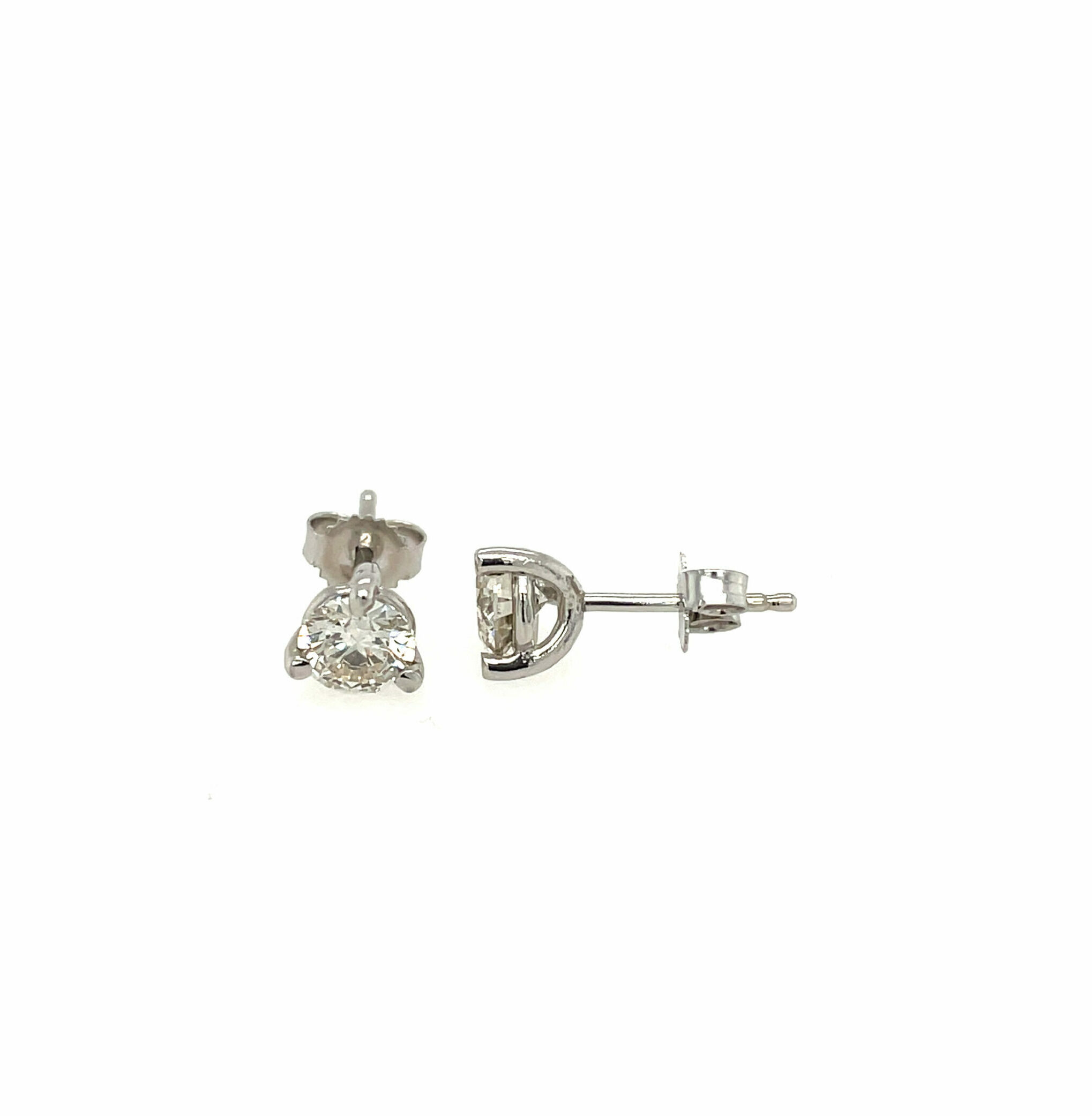 White Gold Martini Diamond Stud Earrings