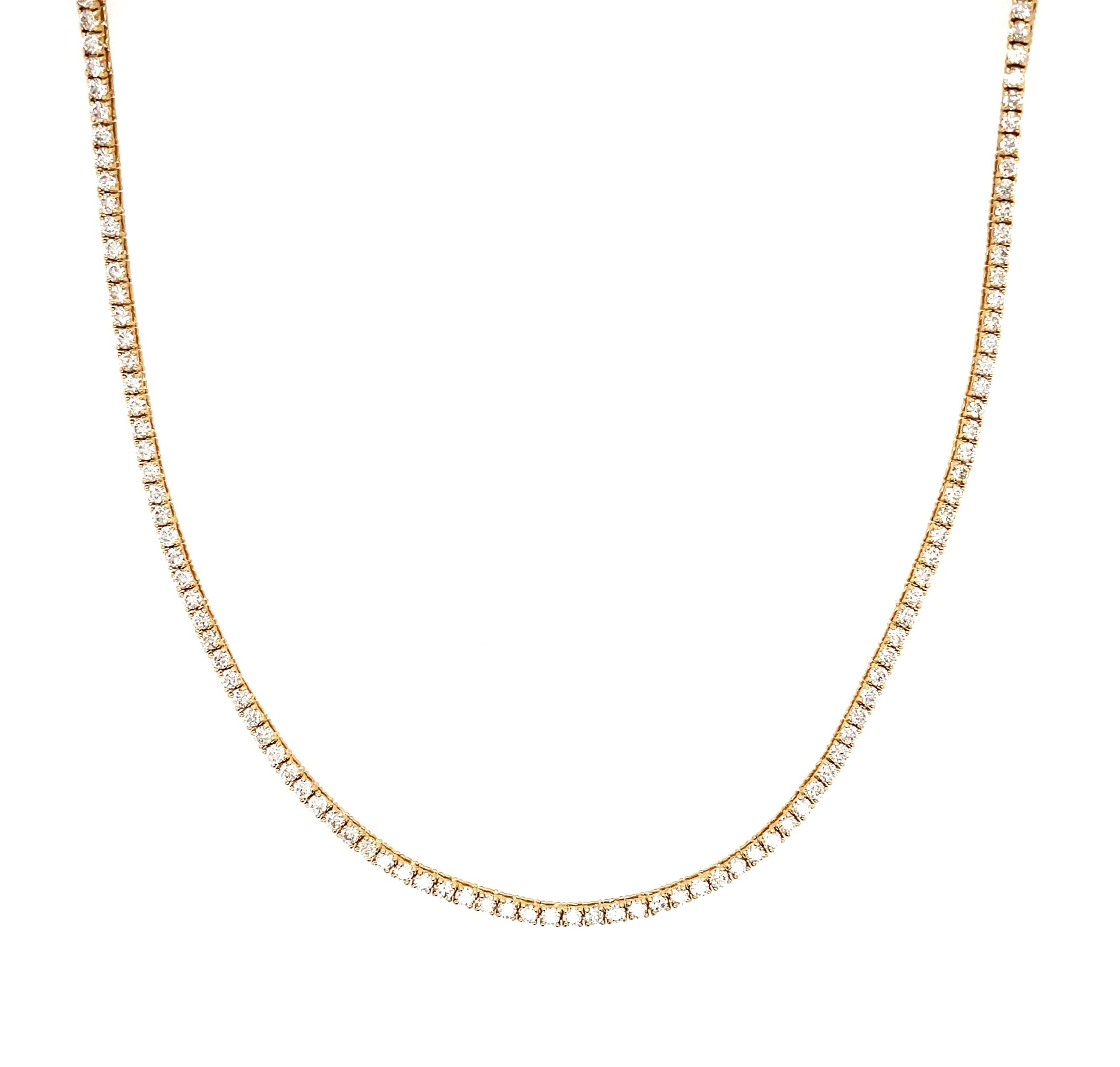 Yellow Gold Diamond Line Necklace