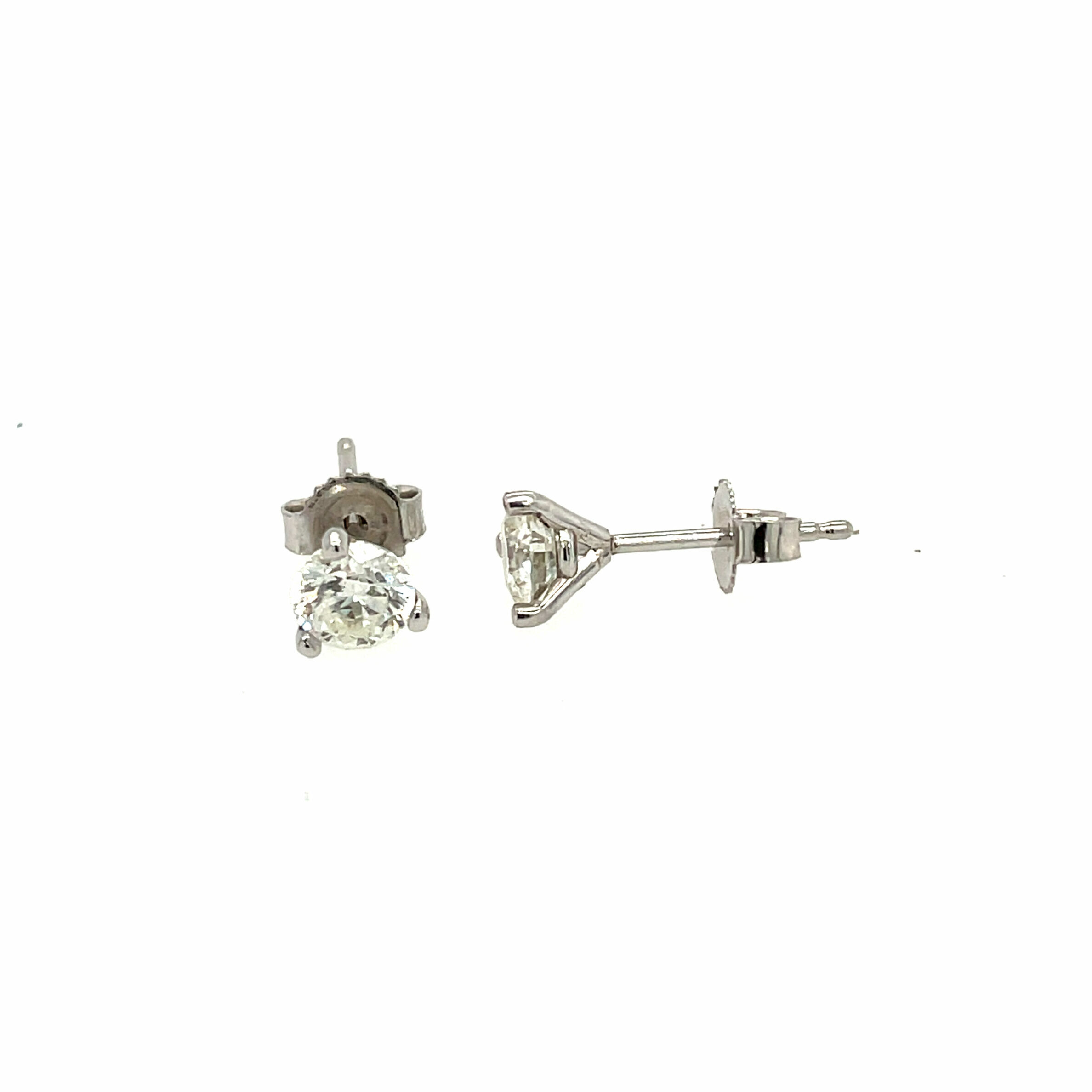White Gold Martini Diamond Stud Earrings