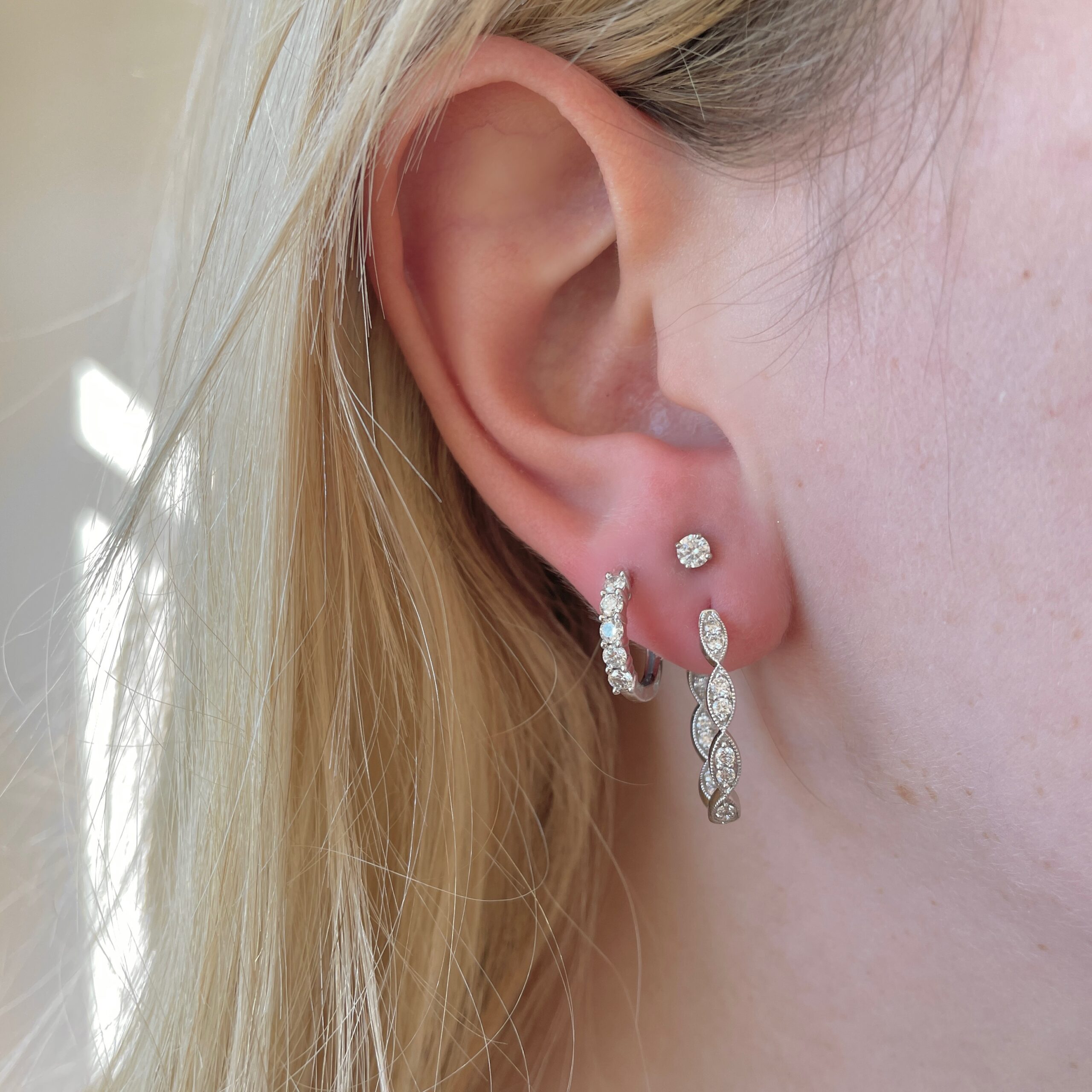 White Gold Diamond Stud Earrings