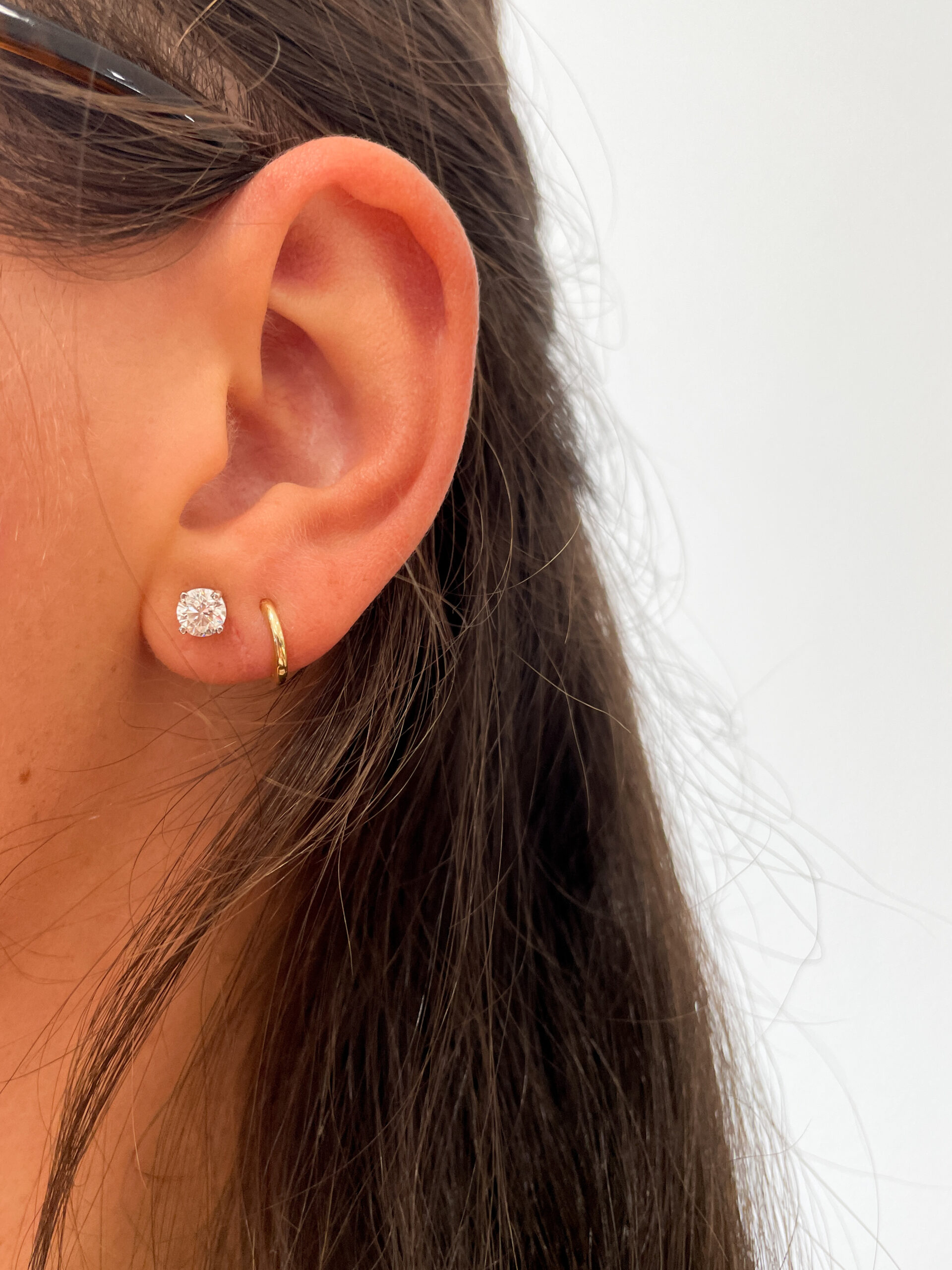 White Gold Screwback Diamond Stud Earrings