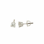 White Gold Screwback Diamond Stud Earrings