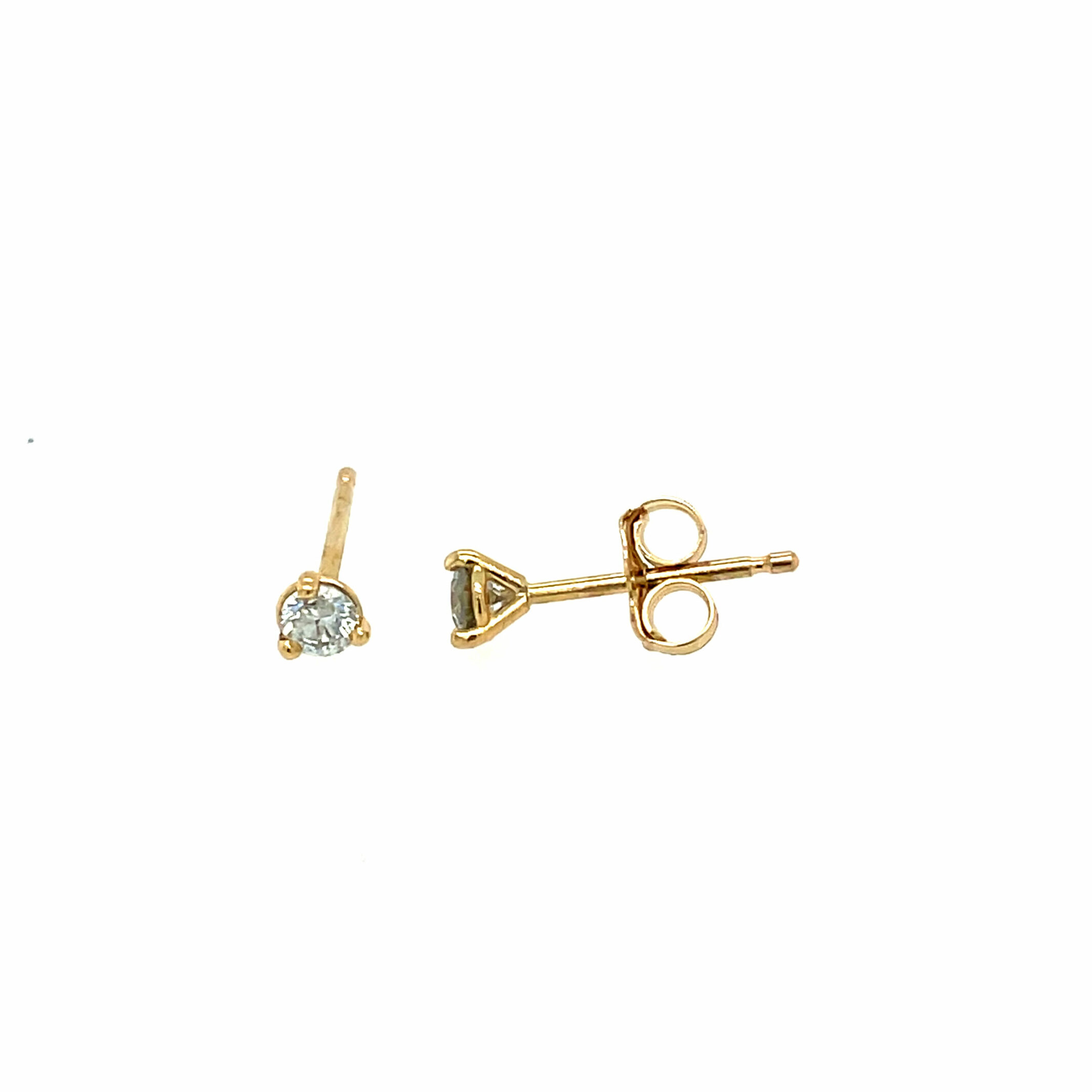Yellow Gold Martini Diamond Stud Earrings