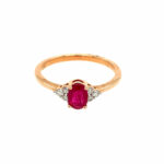 Rose Gold Ruby and Diamond Ring