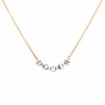Yellow Gold Curved Bar Diamond Necklace