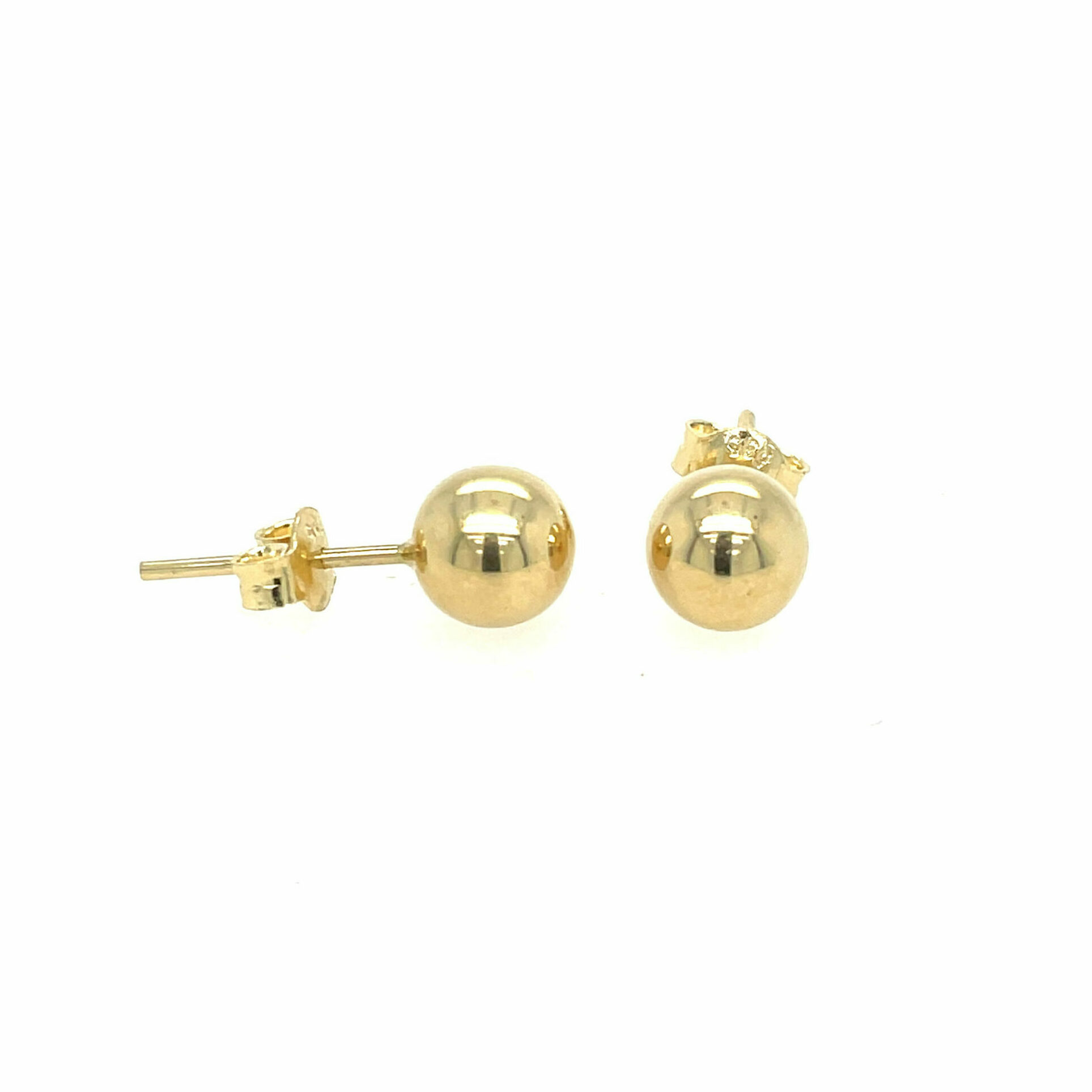 Yellow Gold Ball Stud Earrings