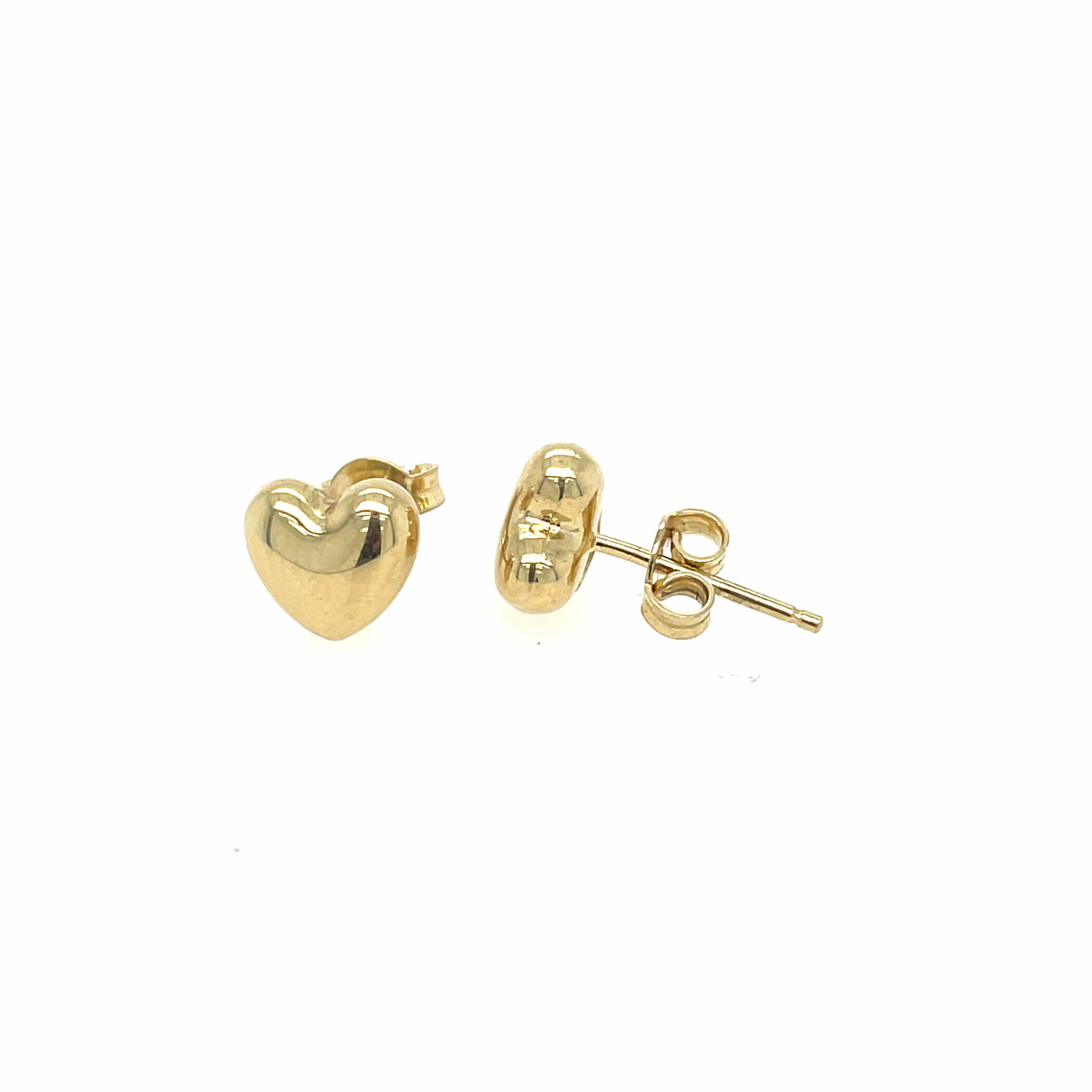 Yellow Gold Heart Stud Earrings
