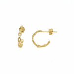 Yellow Gold 14mm Chain Hoop Earrings