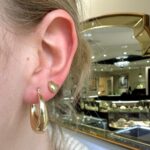 Yellow Gold Bubble Hoop Earrings