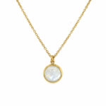 Stephen Estelle Sterling Silver with Yellow Gold Vermeil Rainbow Moonstone Necklace