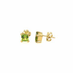 Stephen Estelle Sterling Silver with Yellow Gold Vermeil Peridot Stud Earrings