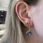 Stephen Estelle Sterling Silver with Yellow Gold Vermeil Labradorite Earrings