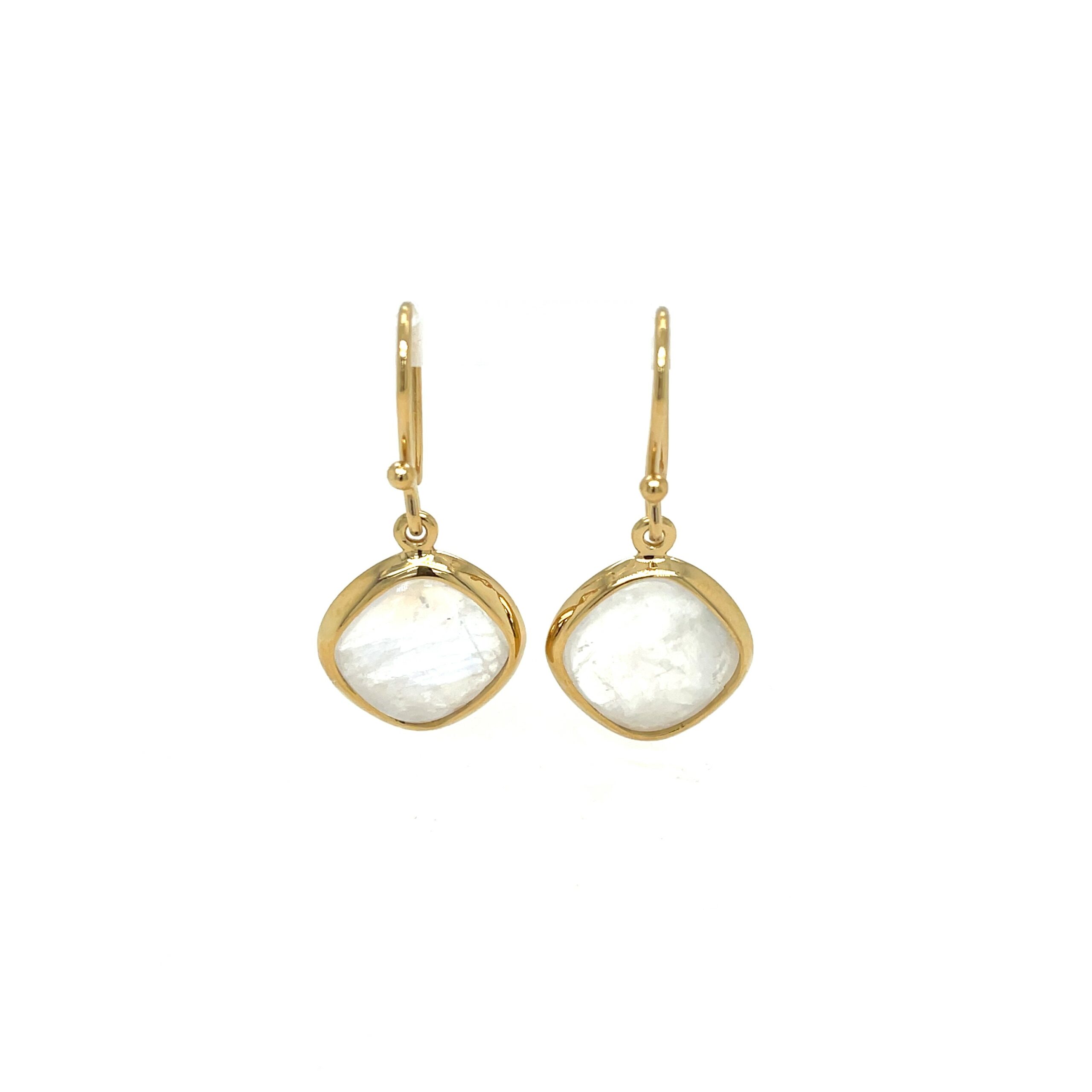 Stephen Estelle Sterling Silver with Yellow Gold Vermeil Rainbow Moonstone Earrings