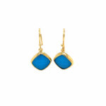 Stephen Estelle Sterling Silver with Yellow Gold Vermeil Turquoise Earrings