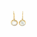 Stephen Estelle Sterling Silver with Yellow Gold Vermeil Rainbow Moonstone Earrings