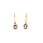 Stephen Estelle Sterling Silver with Yellow Gold Vermeil Amethyst Earrings