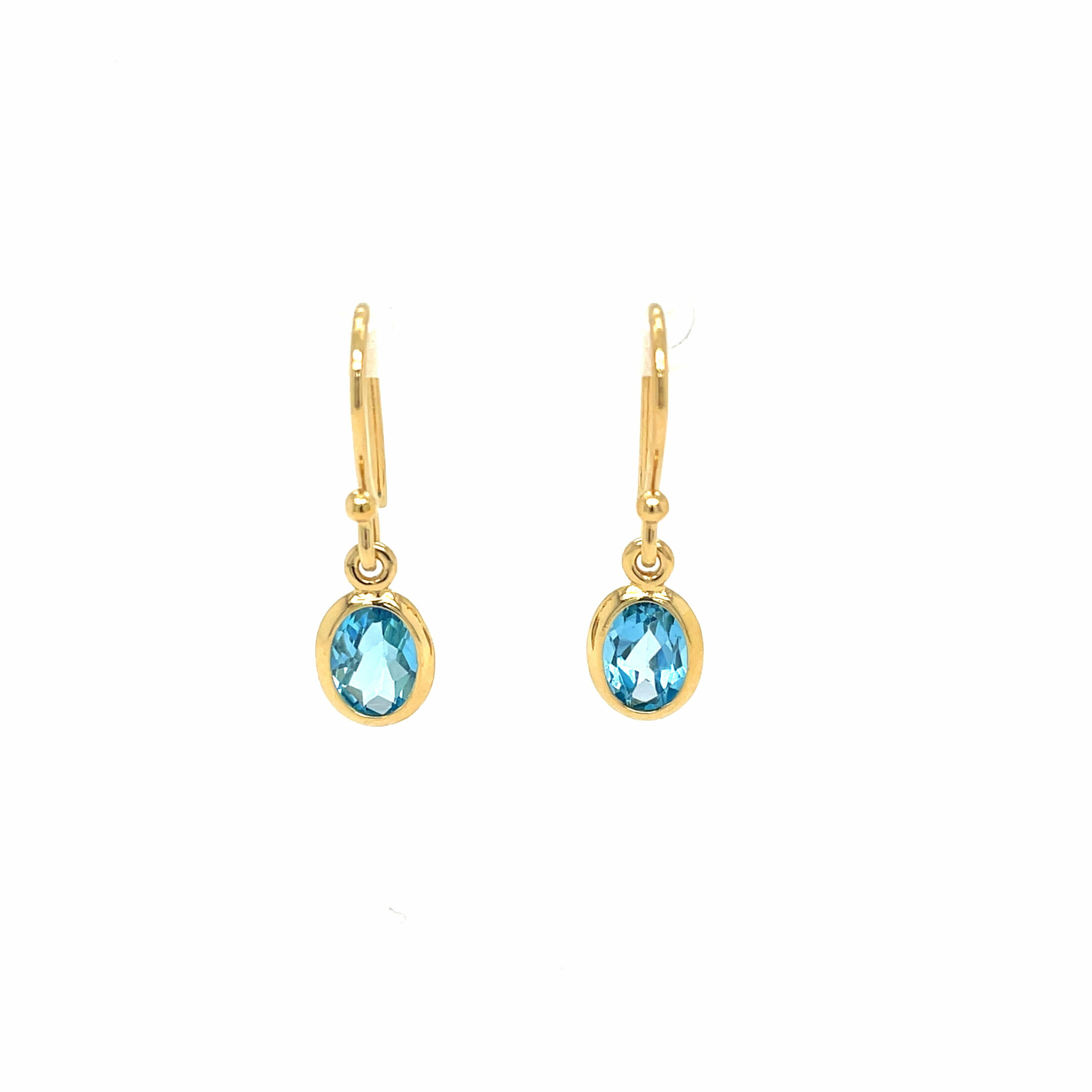Stephen Estelle Sterling Silver with Yellow Gold Vermeil Blue Topaz Earrings