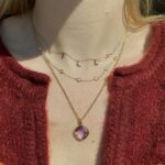 Stephen Estelle Sterling Silver with Yellow Gold Vermeil Amethyst Necklace