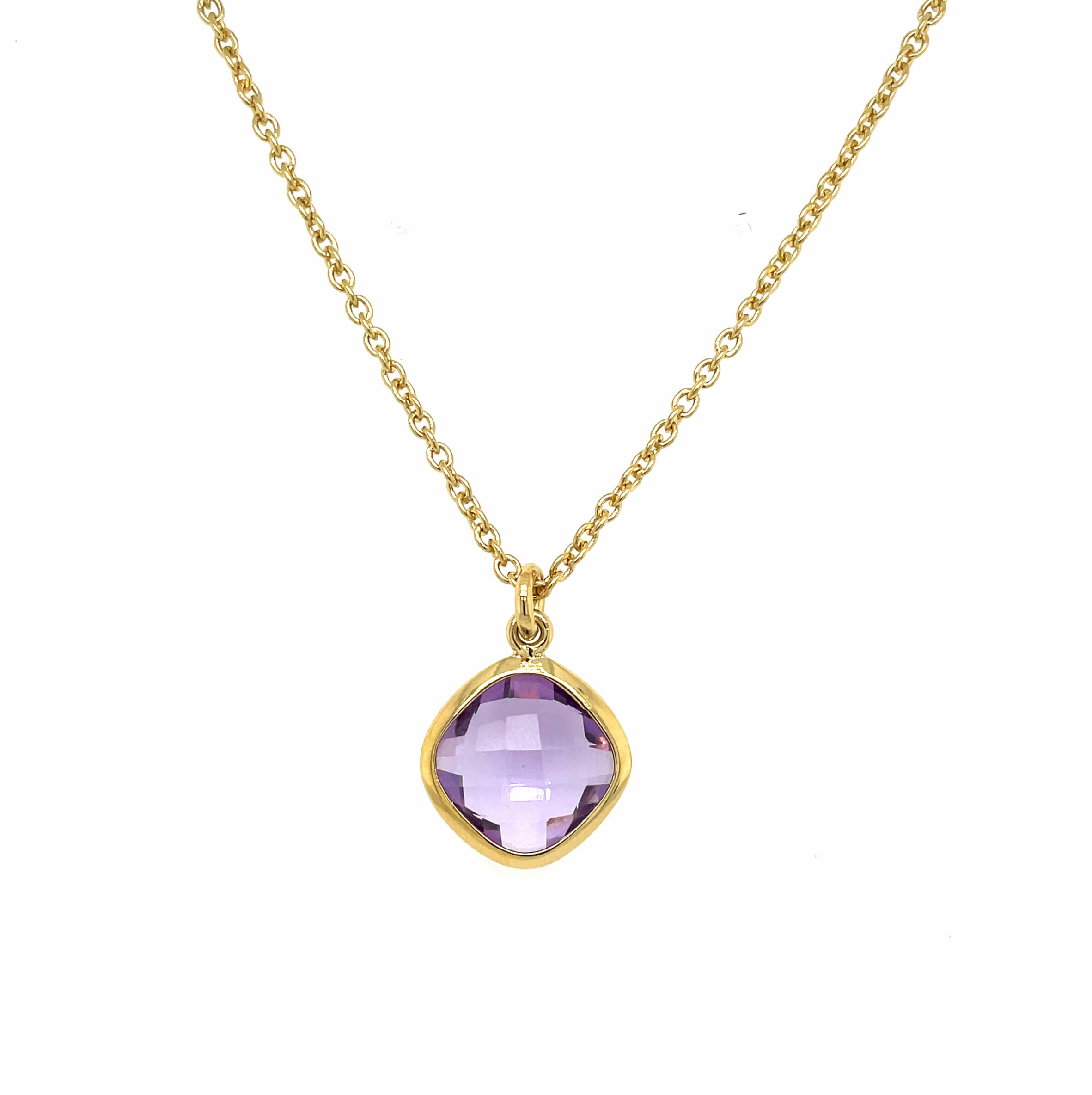 Stephen Estelle Sterling Silver with Yellow Gold Vermeil Amethyst Necklace