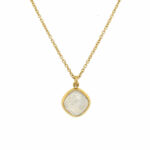 Stephen Estelle Sterling Silver with Yellow Gold Vermeil Rainbow Moonstone Necklace