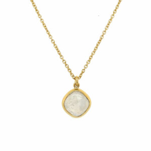 Stephen Estelle Sterling Silver with Yellow Gold Vermeil Rainbow Moonstone Necklace