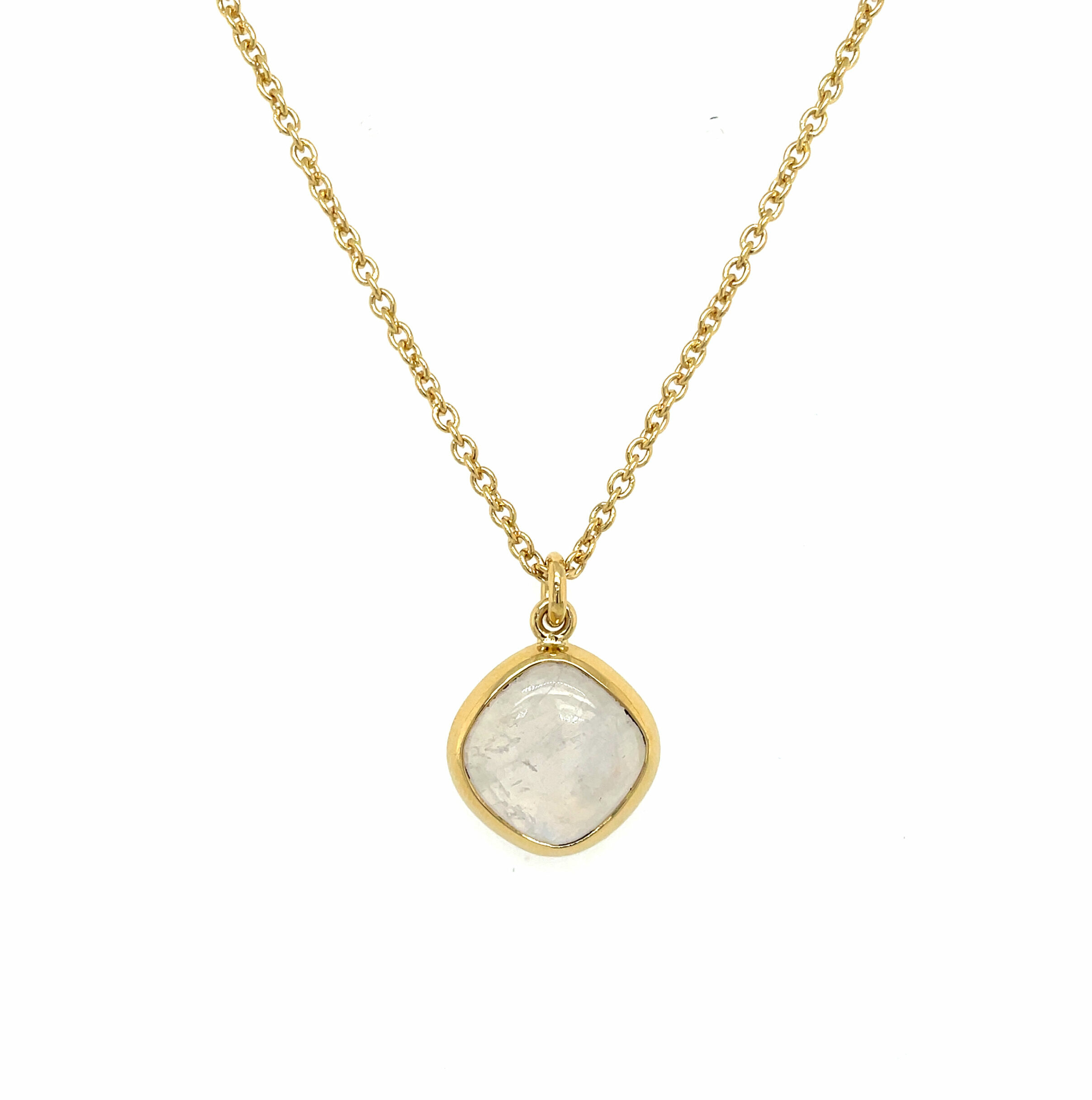 Stephen Estelle Sterling Silver with Yellow Gold Vermeil Rainbow Moonstone Necklace