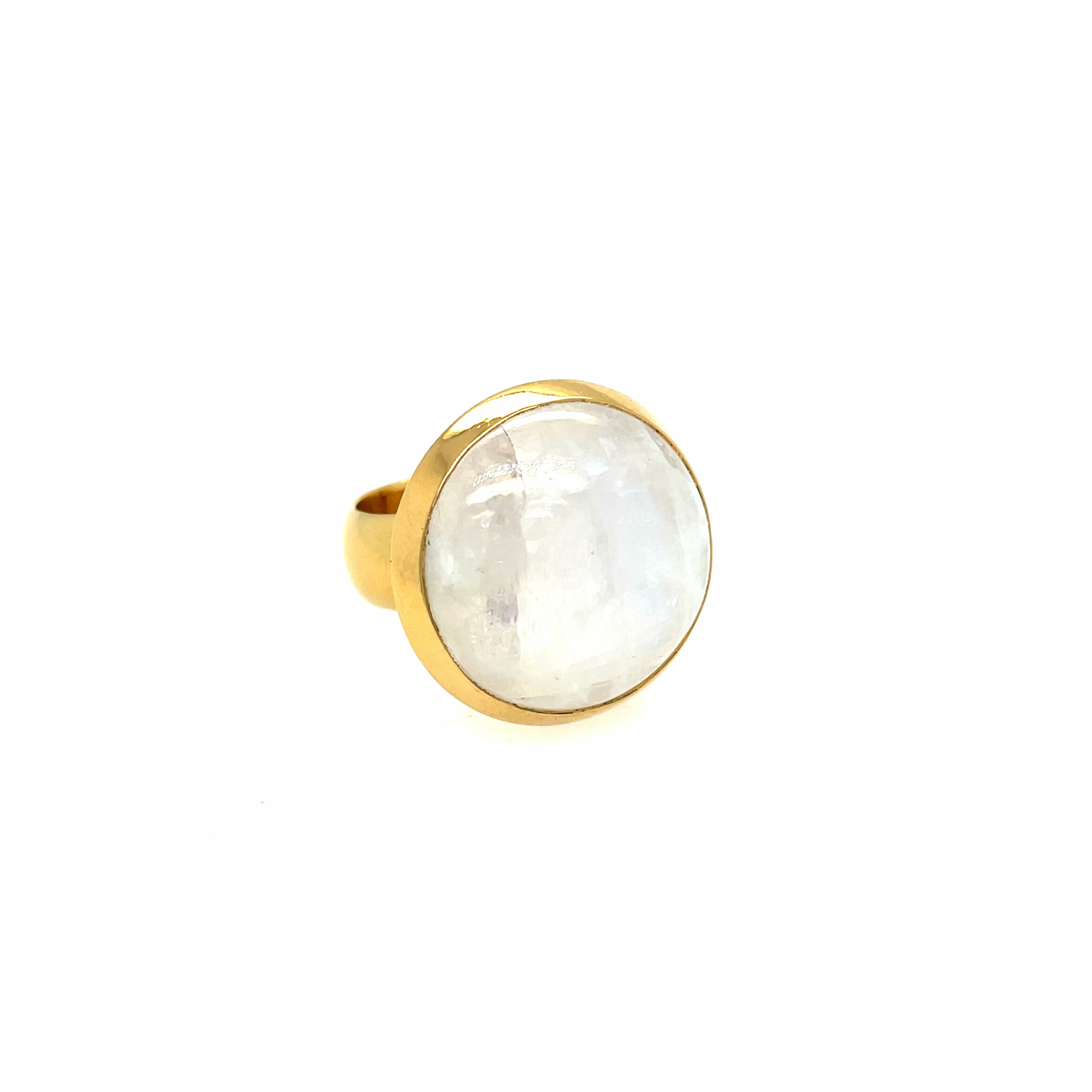 Stephen Estelle Sterling Silver with Yellow Gold Vermeil Rainbow Moonstone Ring