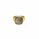 Stephen Estelle Sterling Silver with Yellow Gold Vermeil Labradorite Ring