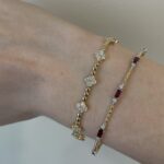 Two Toned Ruby and Diamond Bangle Bracelet
