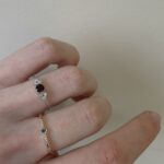 White Gold Garnet and Diamond Ring