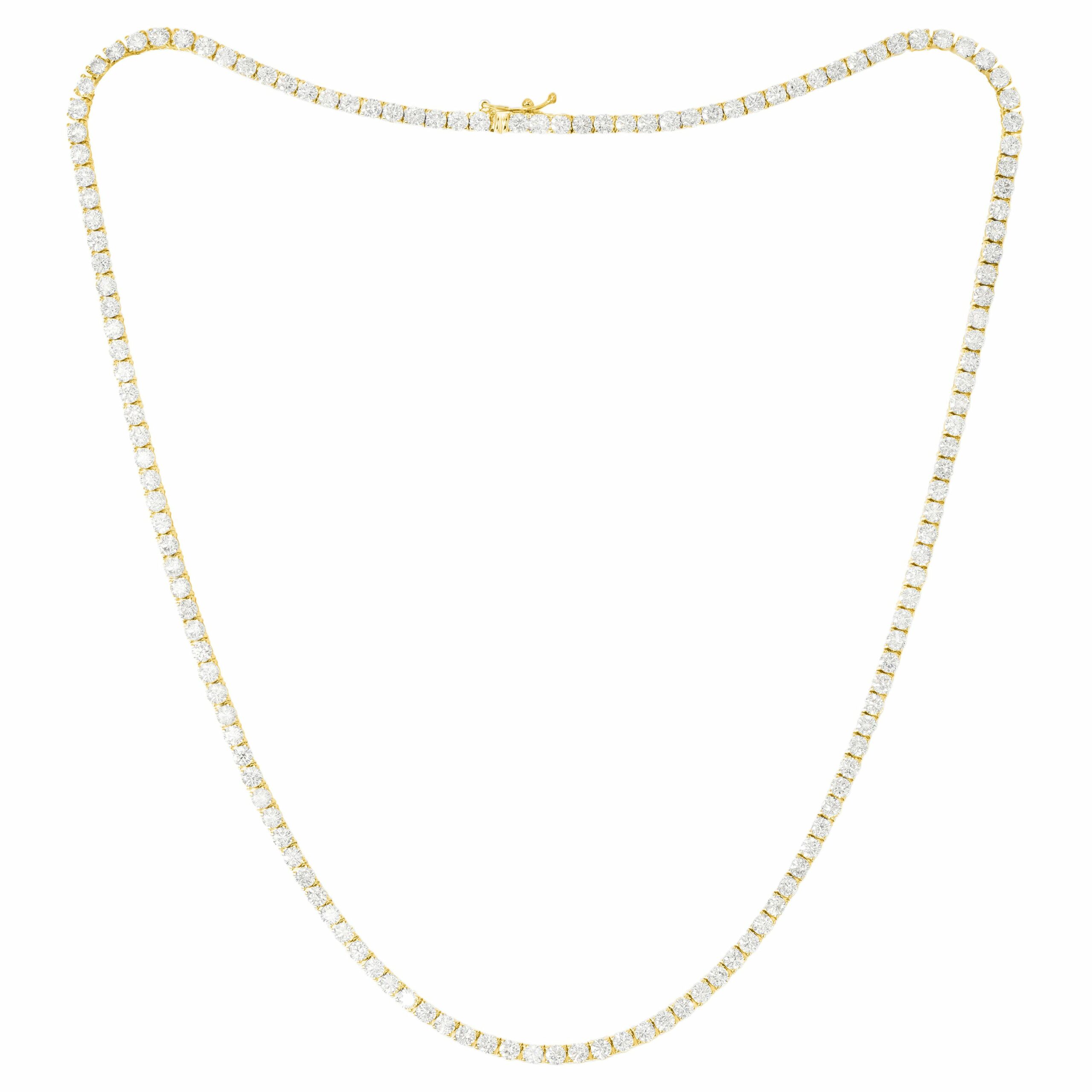 Yellow Gold Diamond Line Necklace