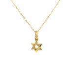 Yellow Gold Diamond Star of David Charm