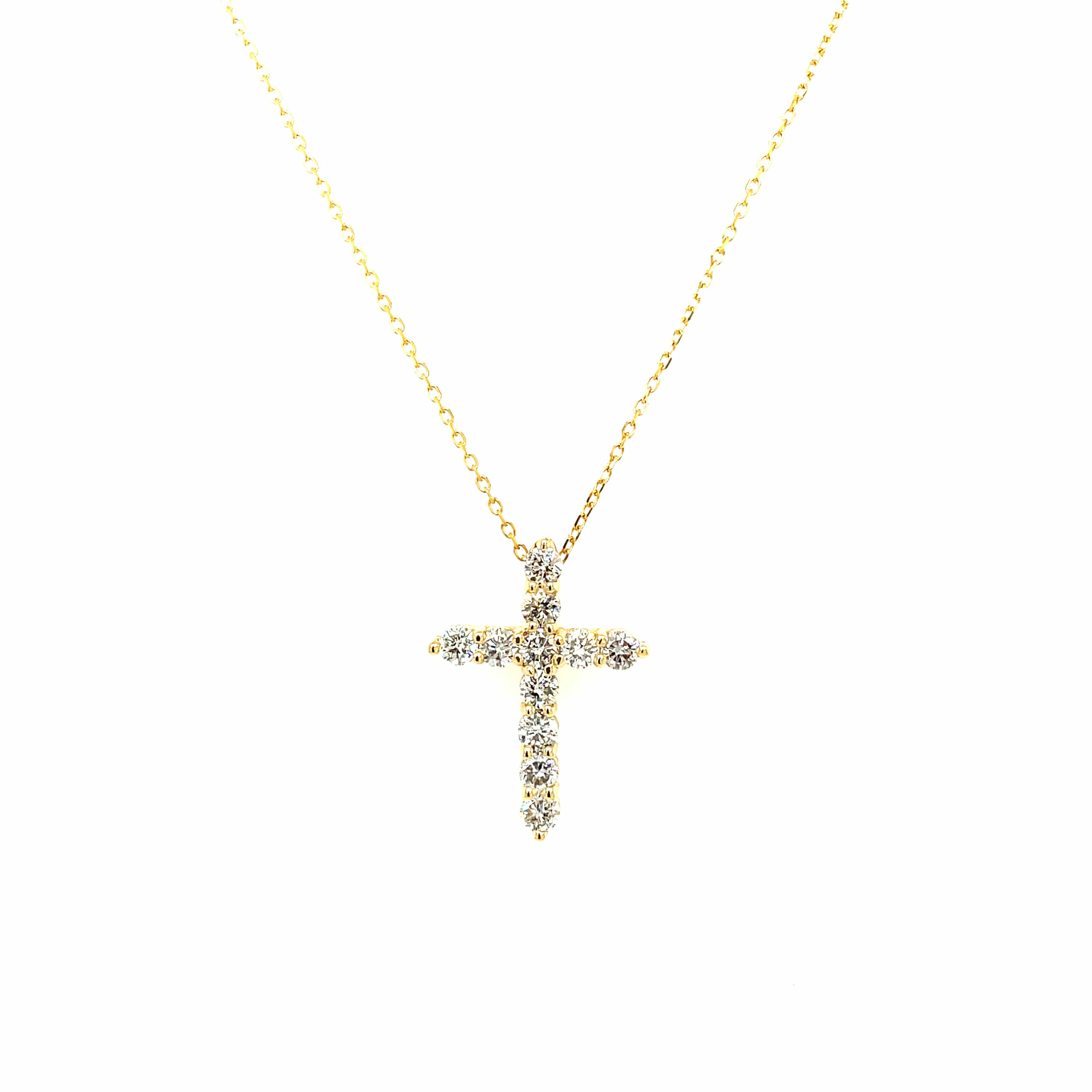 Yellow Gold Diamond Cross Pendant