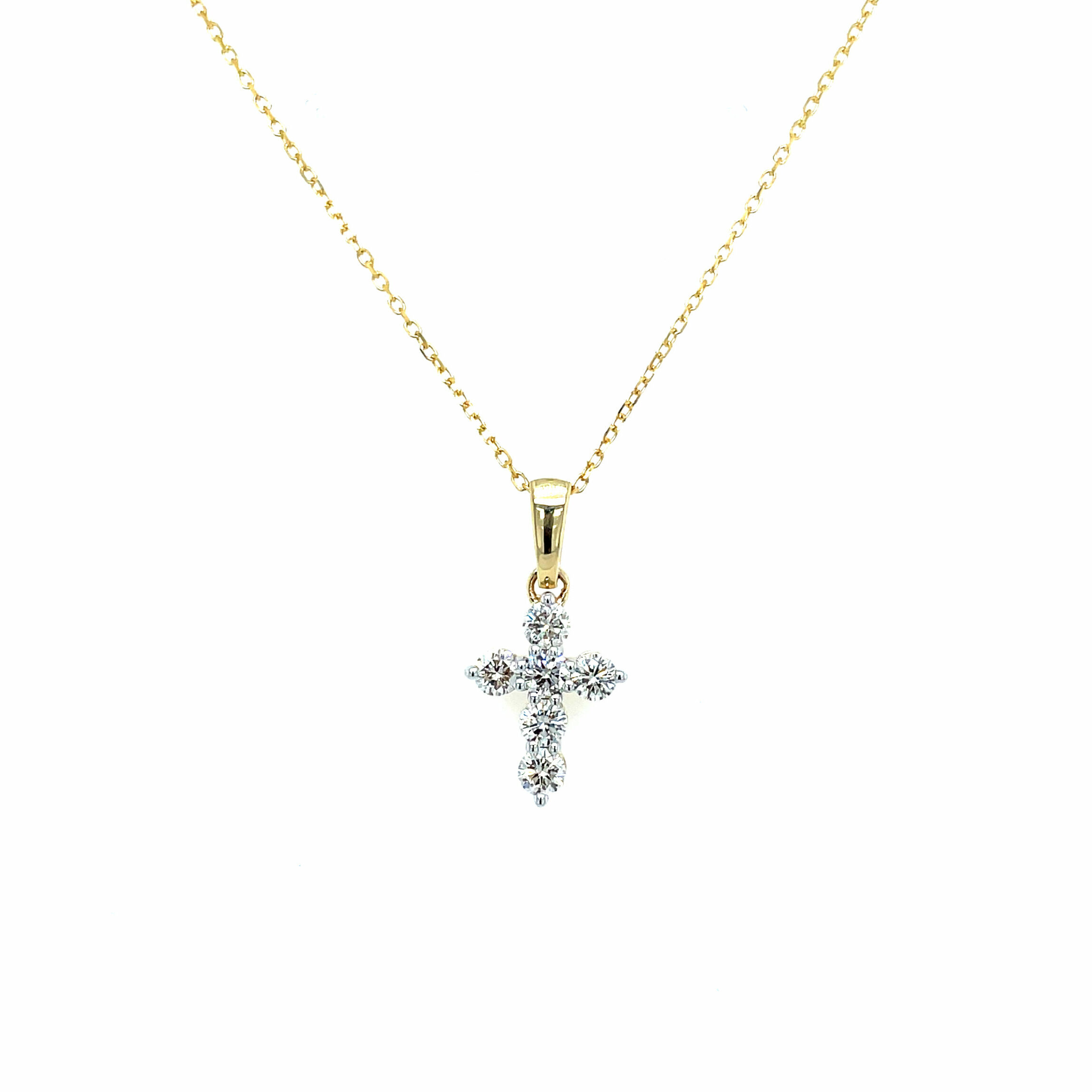 Yellow Gold Diamond Cross Pendant