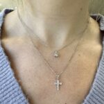 White Gold Diamond Cross Pendant Necklace