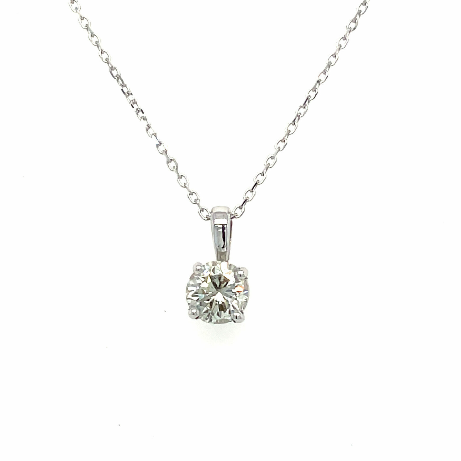 White Gold Diamond Solitaire Necklace