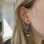 Sterling Silver Striated Opal Dangle Earrings