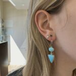 Sterling Silver Turquoise Triangle Drop Earrings