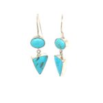 Sterling Silver Turquoise Triangle Drop Earrings