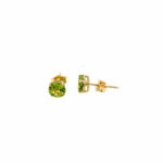 Yellow Gold Peridot Stud Earrings