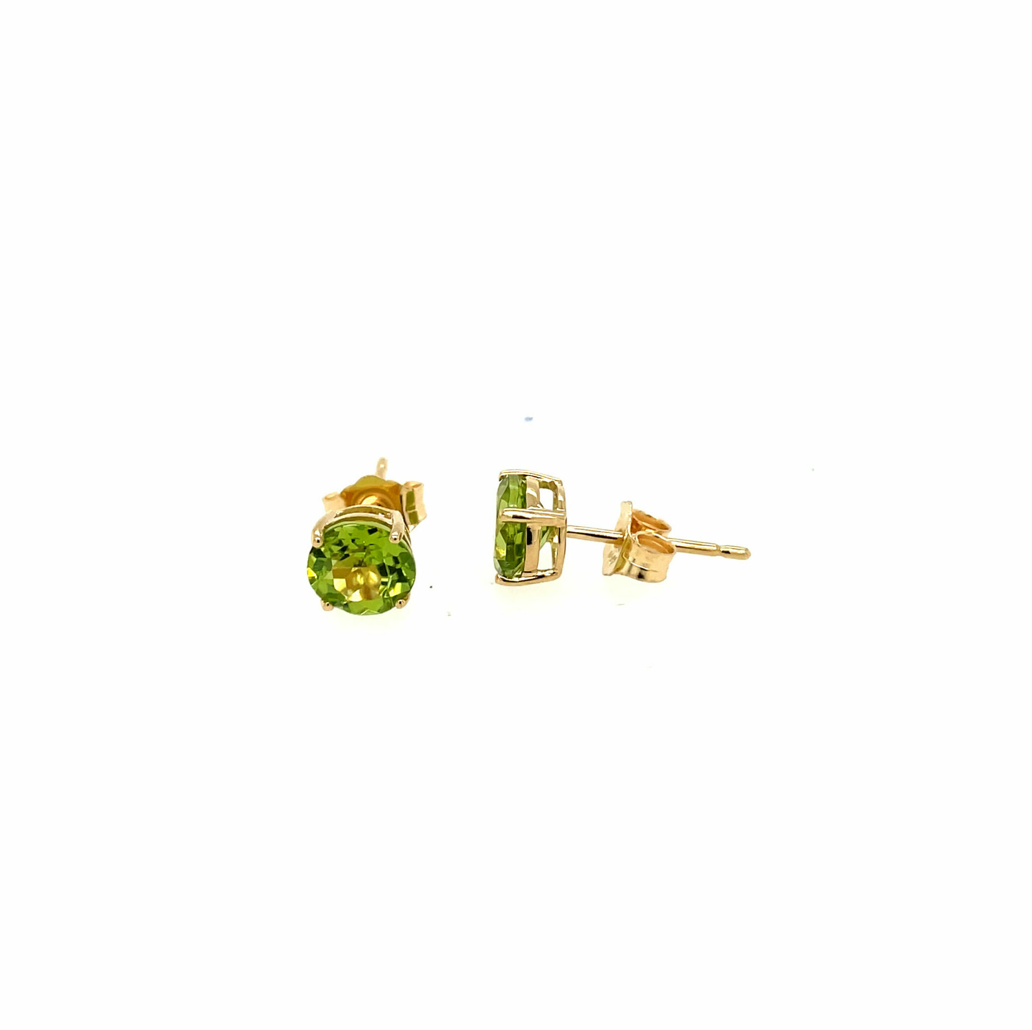 Yellow Gold Peridot Stud Earrings