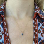 Yellow Gold Oval Sapphire and Diamond Necklace