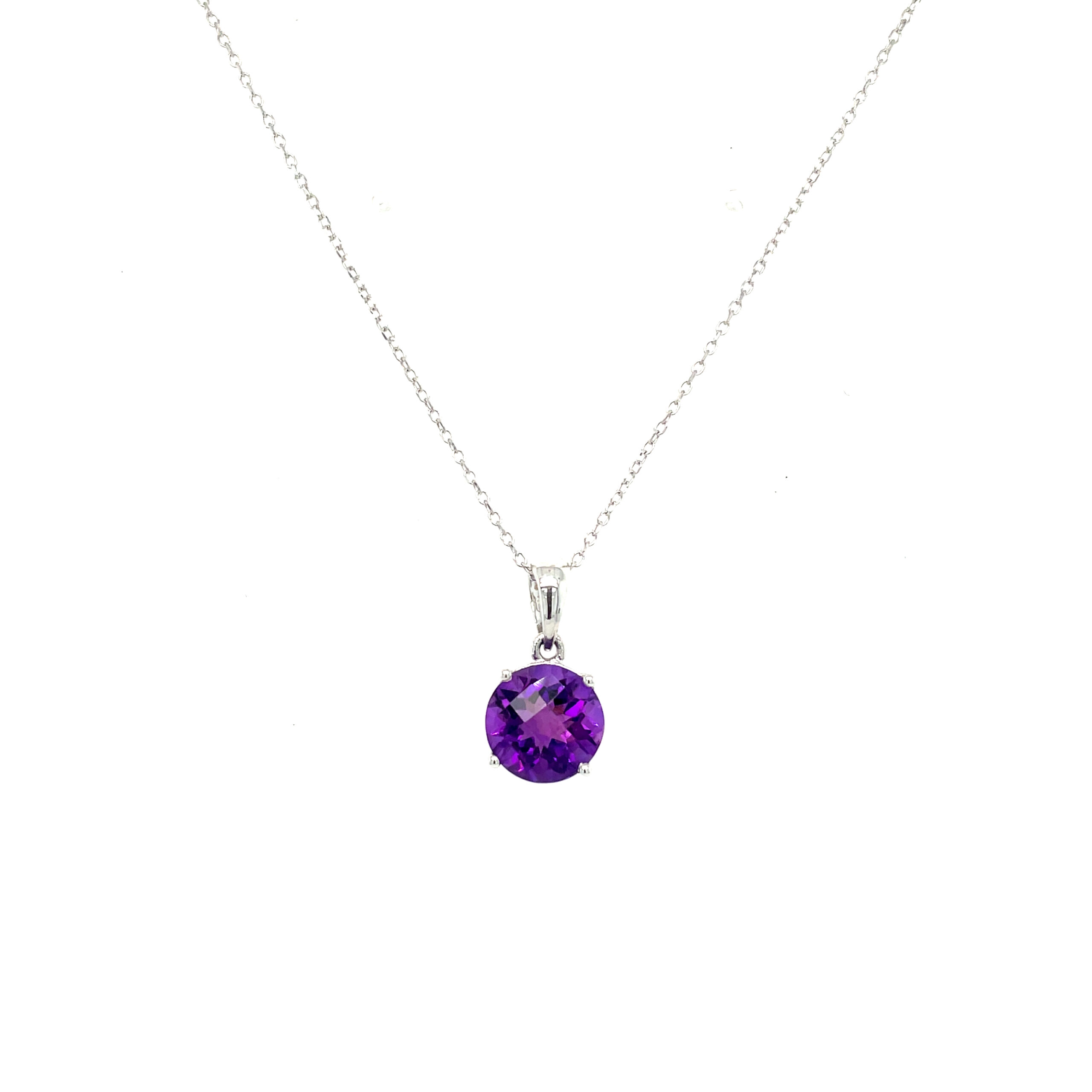 White Gold Amethyst Necklace