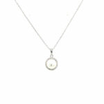 White Gold Pearl and Diamond Halo Necklace