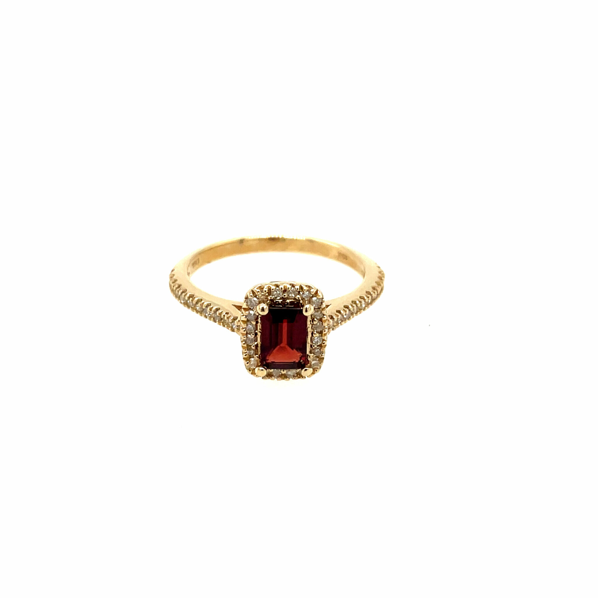 Yellow Gold Garnet and Diamond Ring